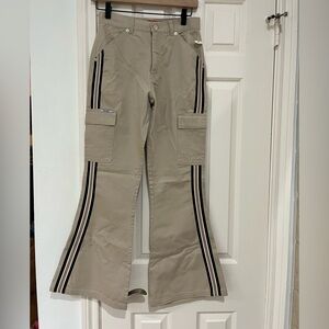 Revolt NWT Beige Cargo Flare Pants 14 inch waist